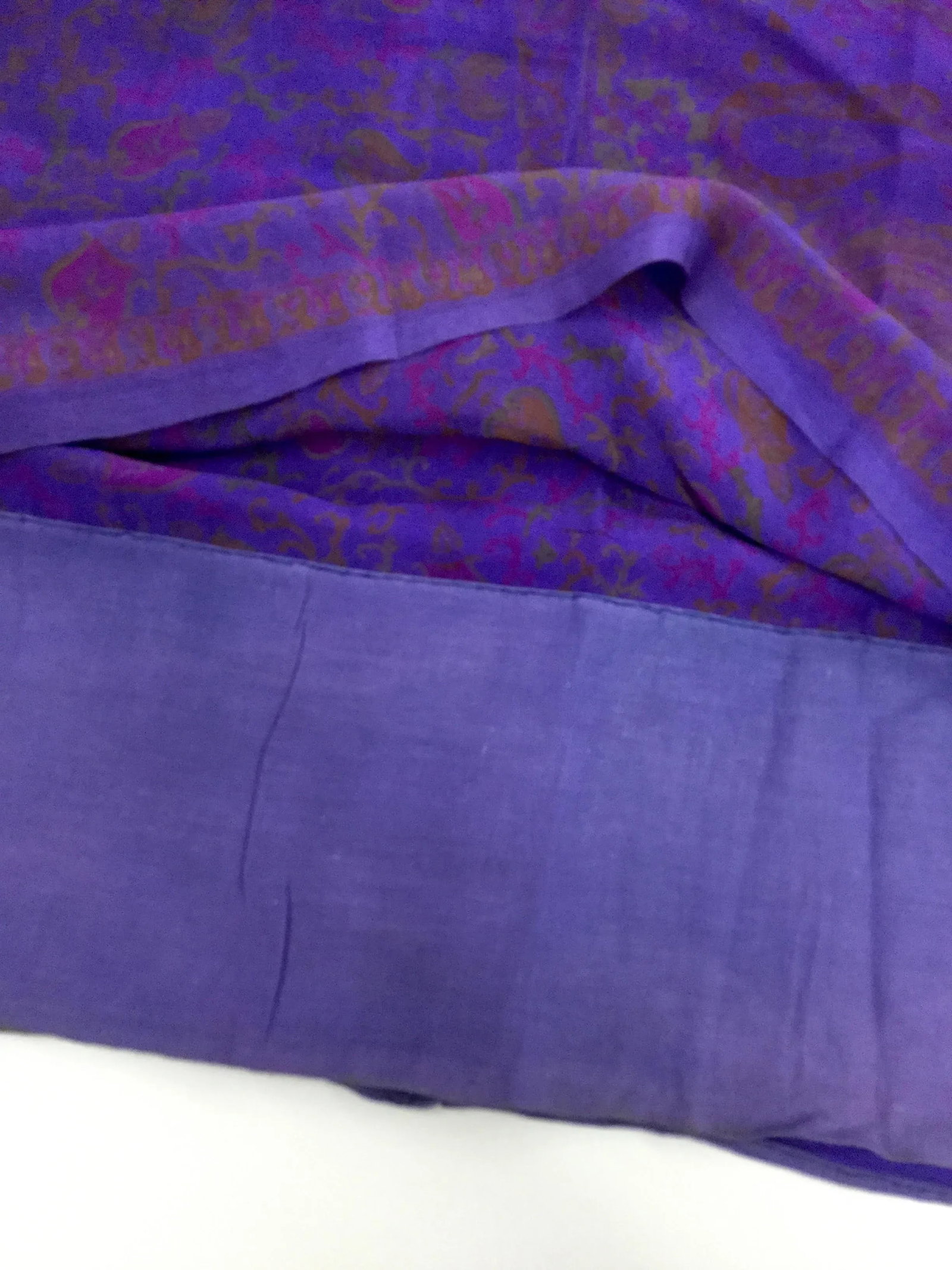 Antique Pure Silk Crepe De Chine Indian Sari - 6