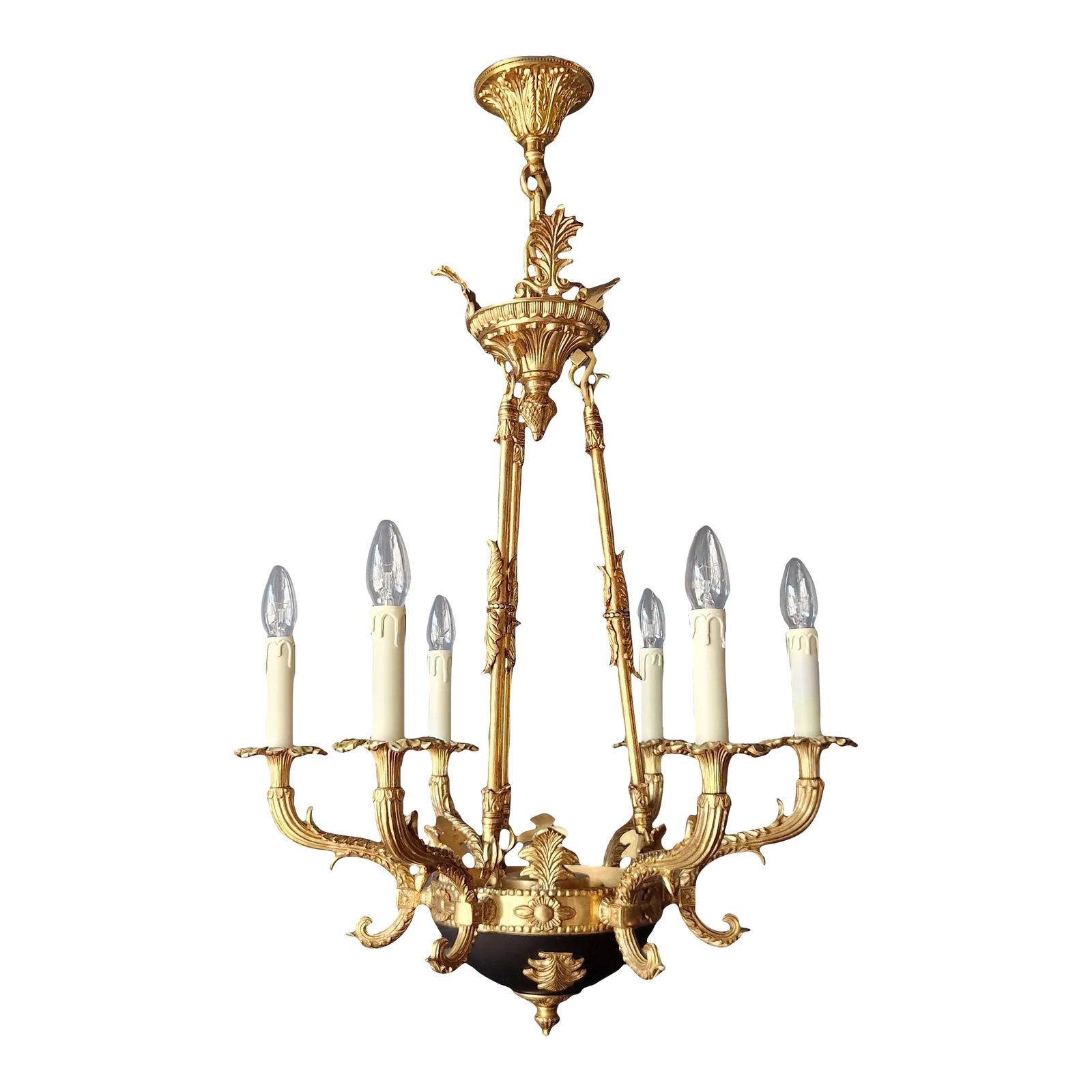 Small Brass Empire Lustre Chandelier in Antique Gold Finish: Immerse yourself in the world of luxury with our exquisite chandelier. This stunning chandelier will add a touch of royal glamour and elegance to any room. We are proud that our chandelier is a produc