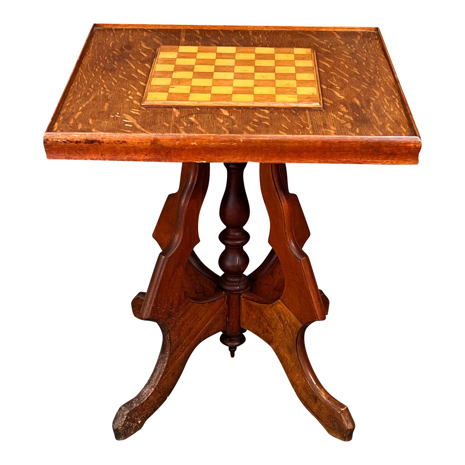Antique Hand Made Oak Chess / Games Table (1 of 9)