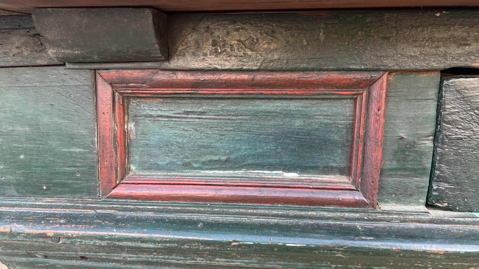 Antique Country French Canadian Paint Decorated Harvest Table, Circa 1830's - 10