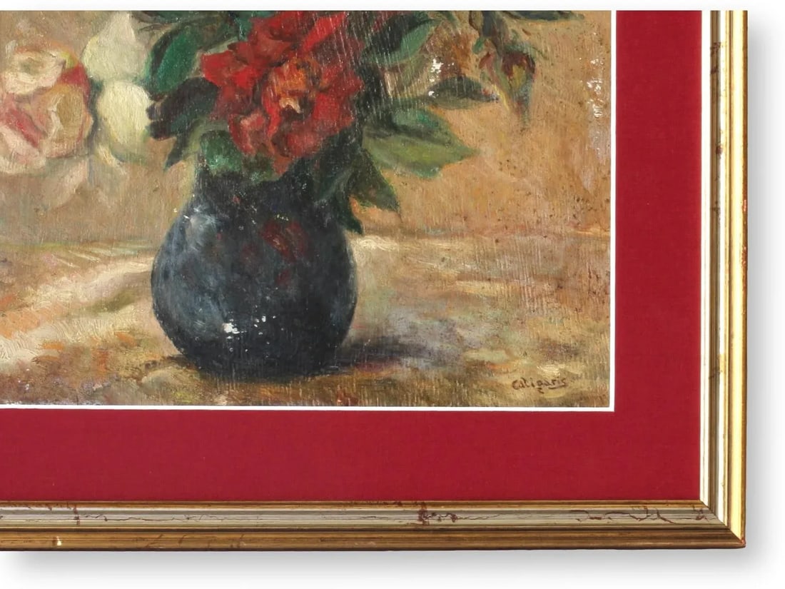 Midcentury French Botanical Still Life W/ Roses - 2