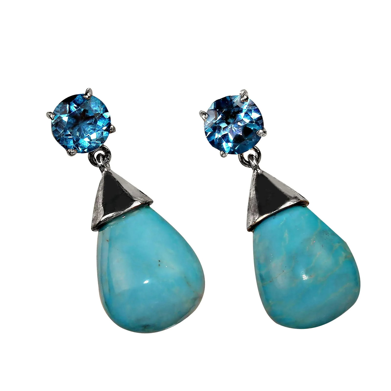 Sleeping Beauty and Apatite Dangle Earrings - 2 Pieces - 5