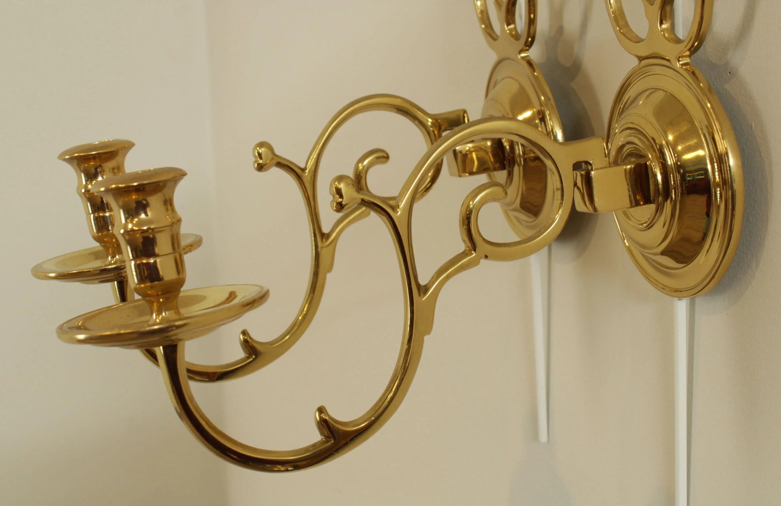 Colonial Williamsburg Restoration Virginia Metal Crafters Brass Candle Wall Sconces - a Pair - 5