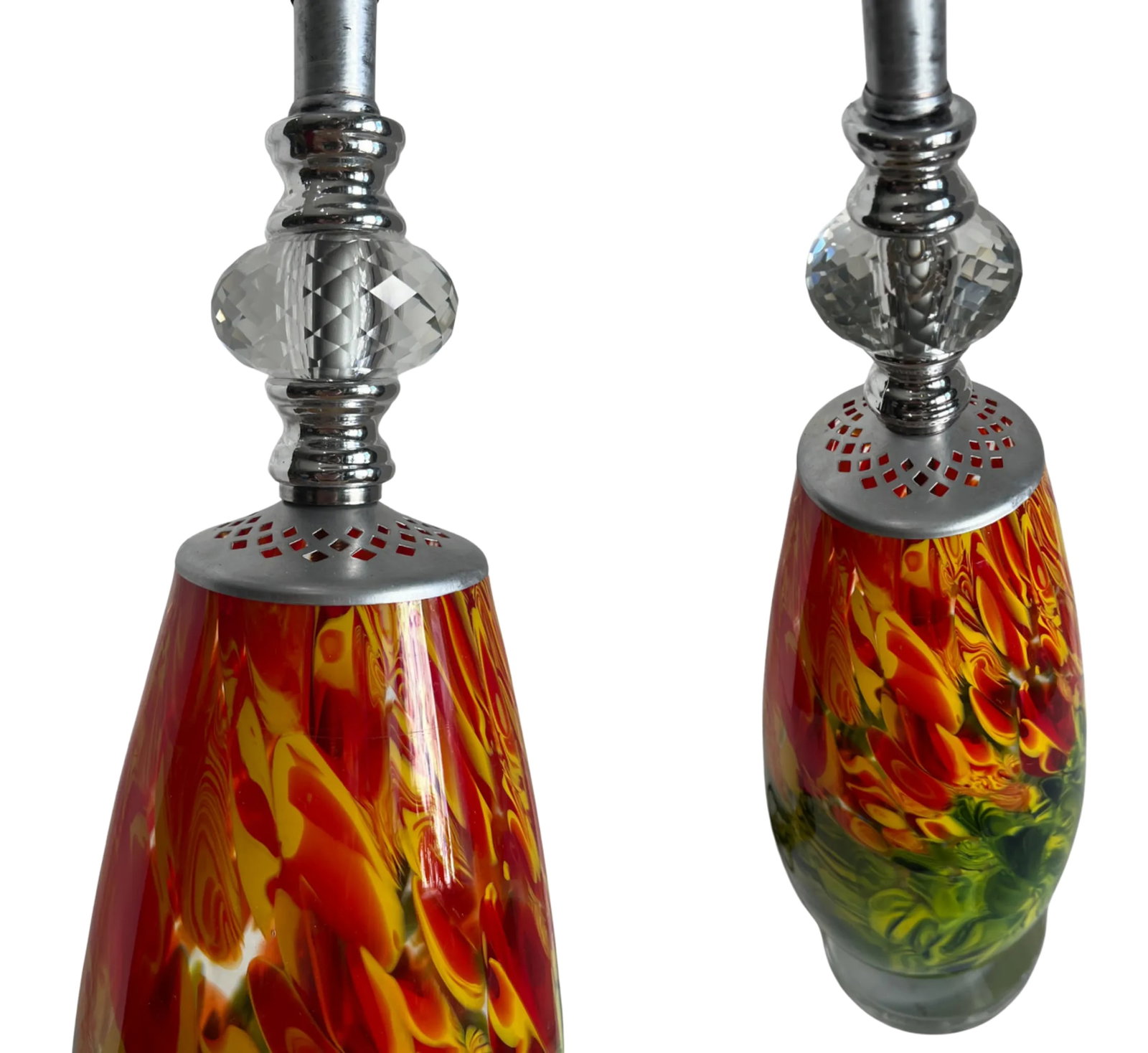 Art Glass Red Green Table Lamp - 6