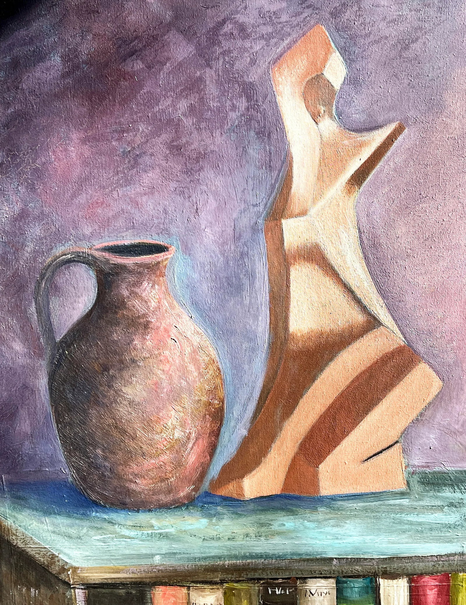 Vintage C.1978 Impressionist Oil on Canvas Still Life Painting Signed - 3