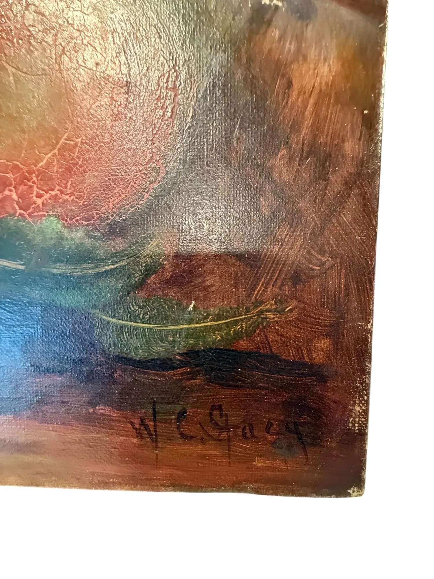 William Corning Stacy Still Life Peaches Oil on Canvas Painting - 5