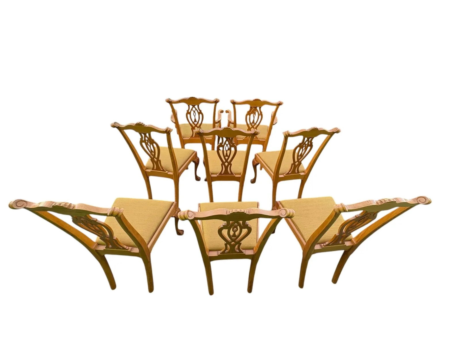 Set of 8 20th Century Boston Style Chippendale Mahogany Ball and Claw Dining Chairs - 4