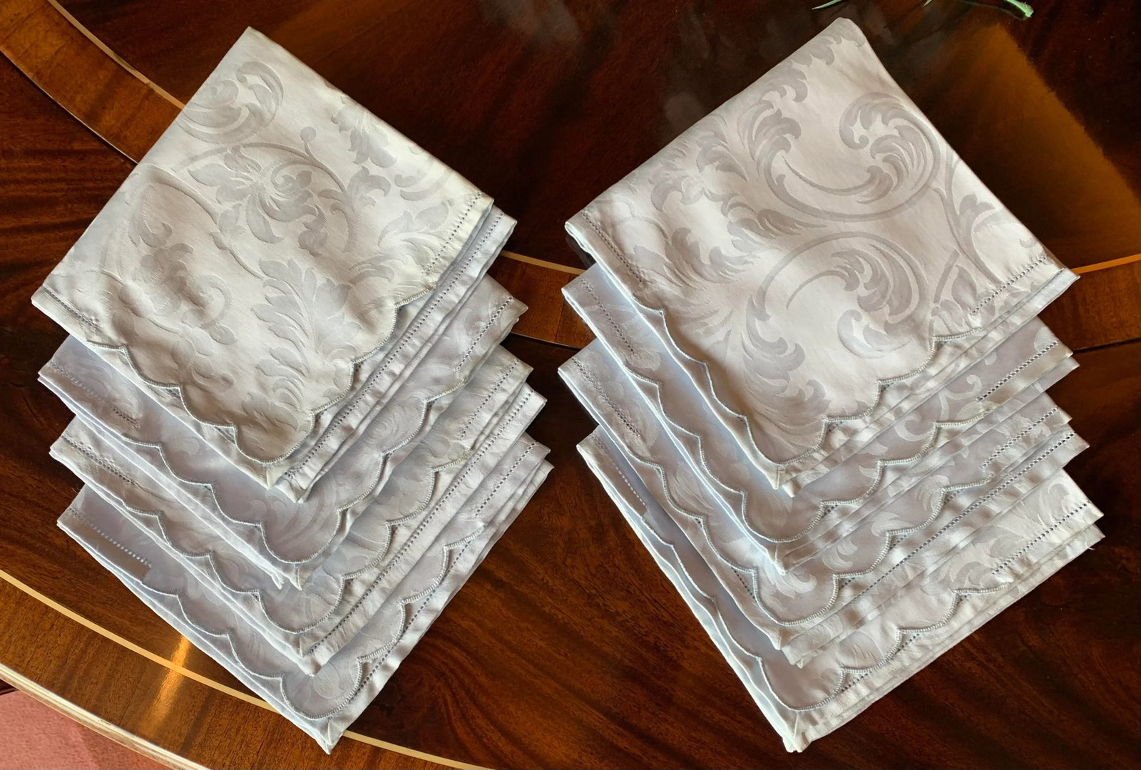 3 Piece Vintage Damask Dinner Placemat Setting, Set of 8- 24 Pieces - 6