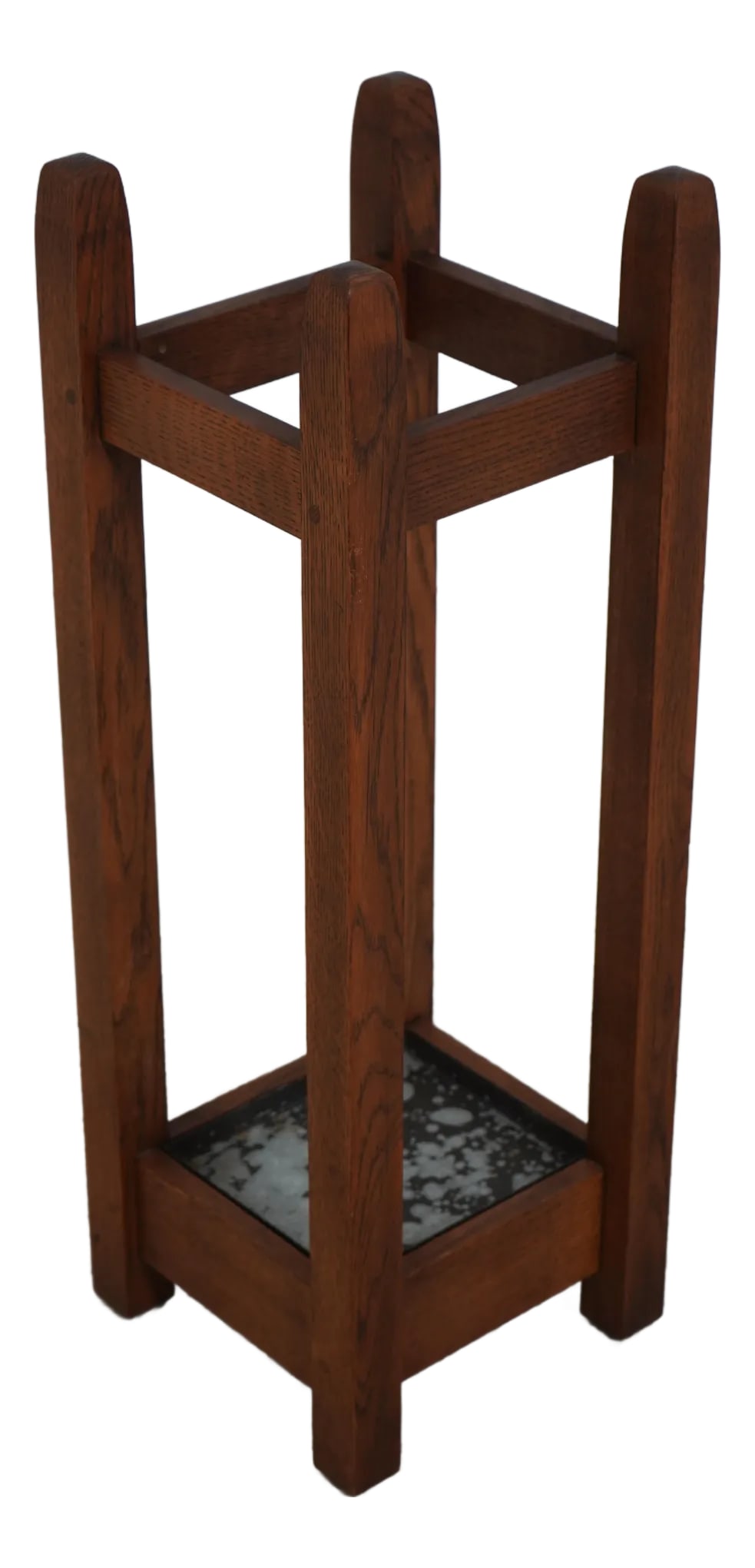 Stickley Mission Oak Arts & Crafts Umbrella Stand: Age: C.2001 Details: High Quality Construction Arts & Crafts Style Removable Tray In Base Offered @ Fraction Original Retail Cost Condition: Excellent Original Finish & Condition Size: 11.5w x 11.5d