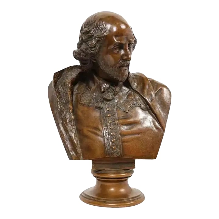 German Bronze Bust of William Shakespeare by Aktien-Gesellschaft Gladenbeck 1890 (1 of 11)