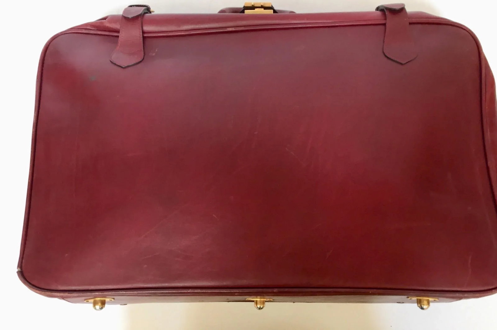 CARTIER Paris Vintage Leather Suitcase Burgundy Bordeaux Luggage - 11