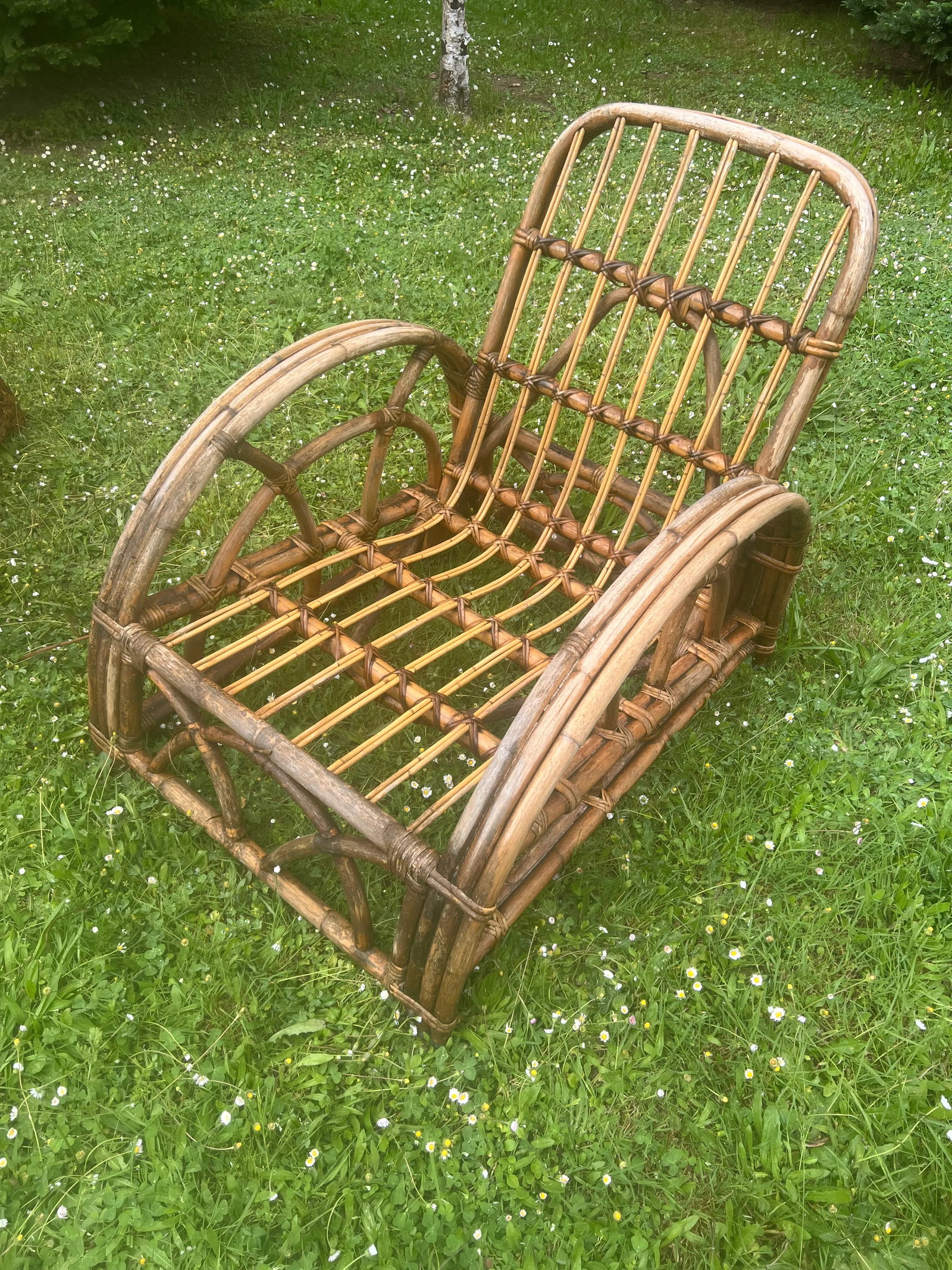 Paul Frankl Ritts Tropitan Style Rattan Outdoor/Indoor Conversation Set, 3 Pieces - 6