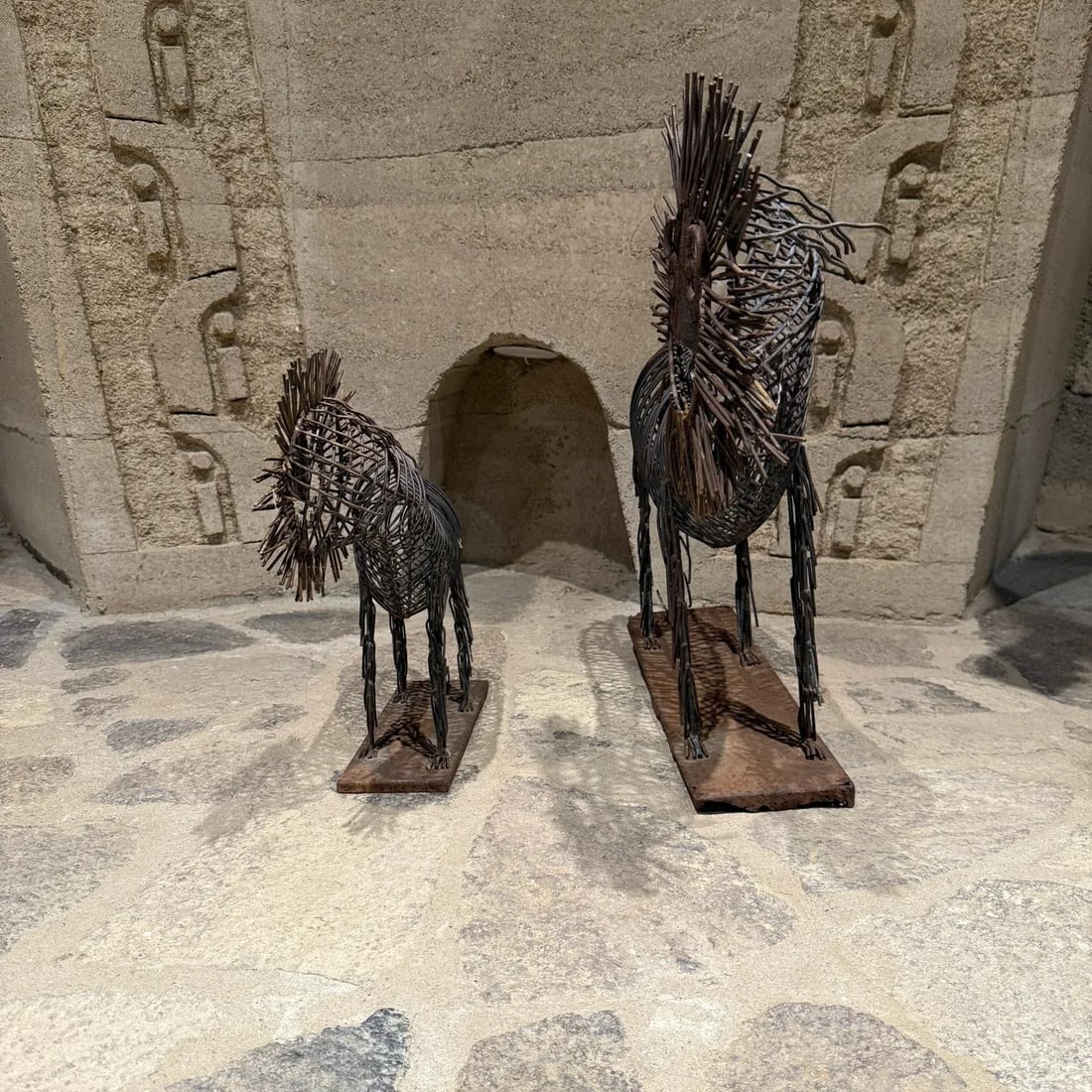 Pair Lions C Jere Iron Sculptures Mid Century - 2
