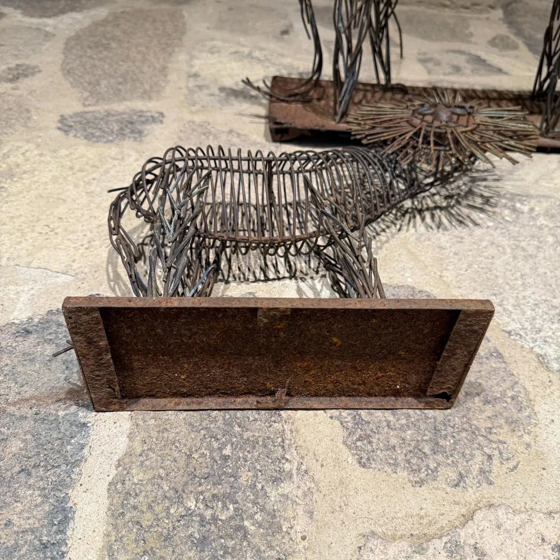 Pair Lions C Jere Iron Sculptures Mid Century - 7