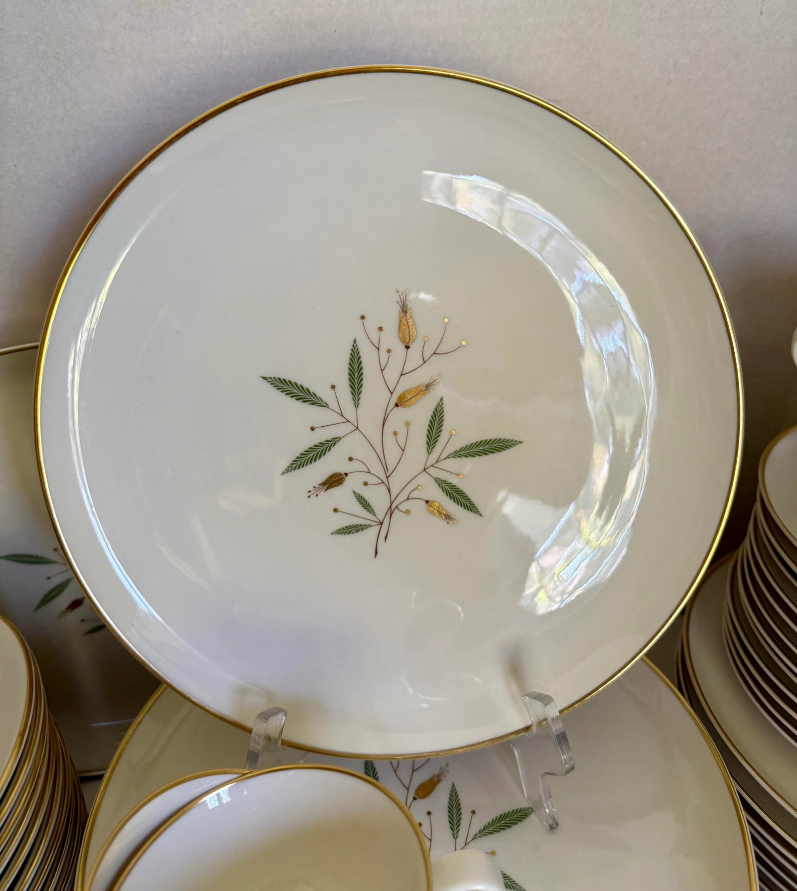 1960's Syracuse "Elegance" Complete Dinnerware Set for 12 Guests and Serving Pieces - 2