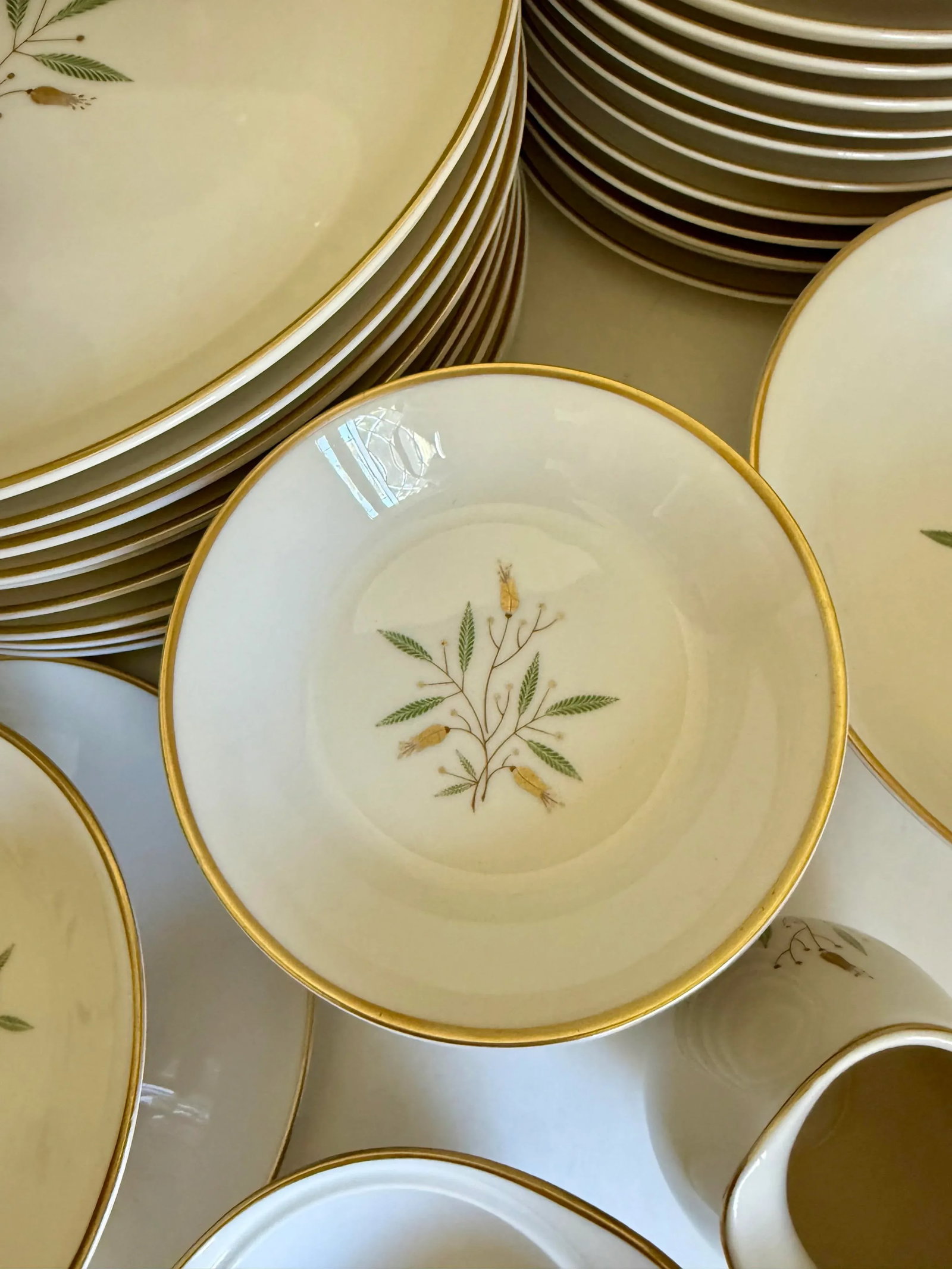 1960's Syracuse "Elegance" Complete Dinnerware Set for 12 Guests and Serving Pieces - 3