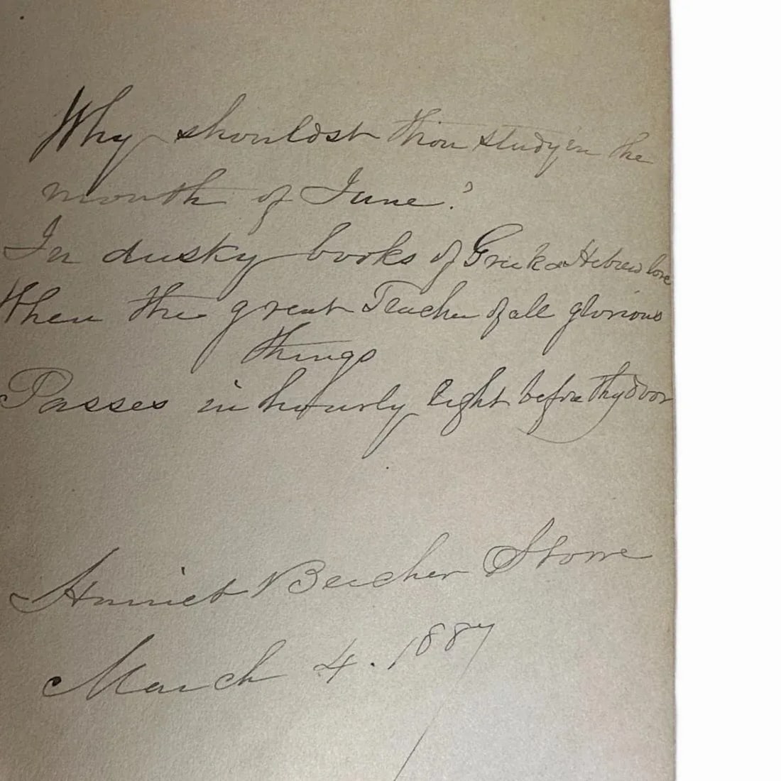 Antique 1867 Book "Mrs. Stowe's Religious Poems" 1st Edition - Author Signed - 4