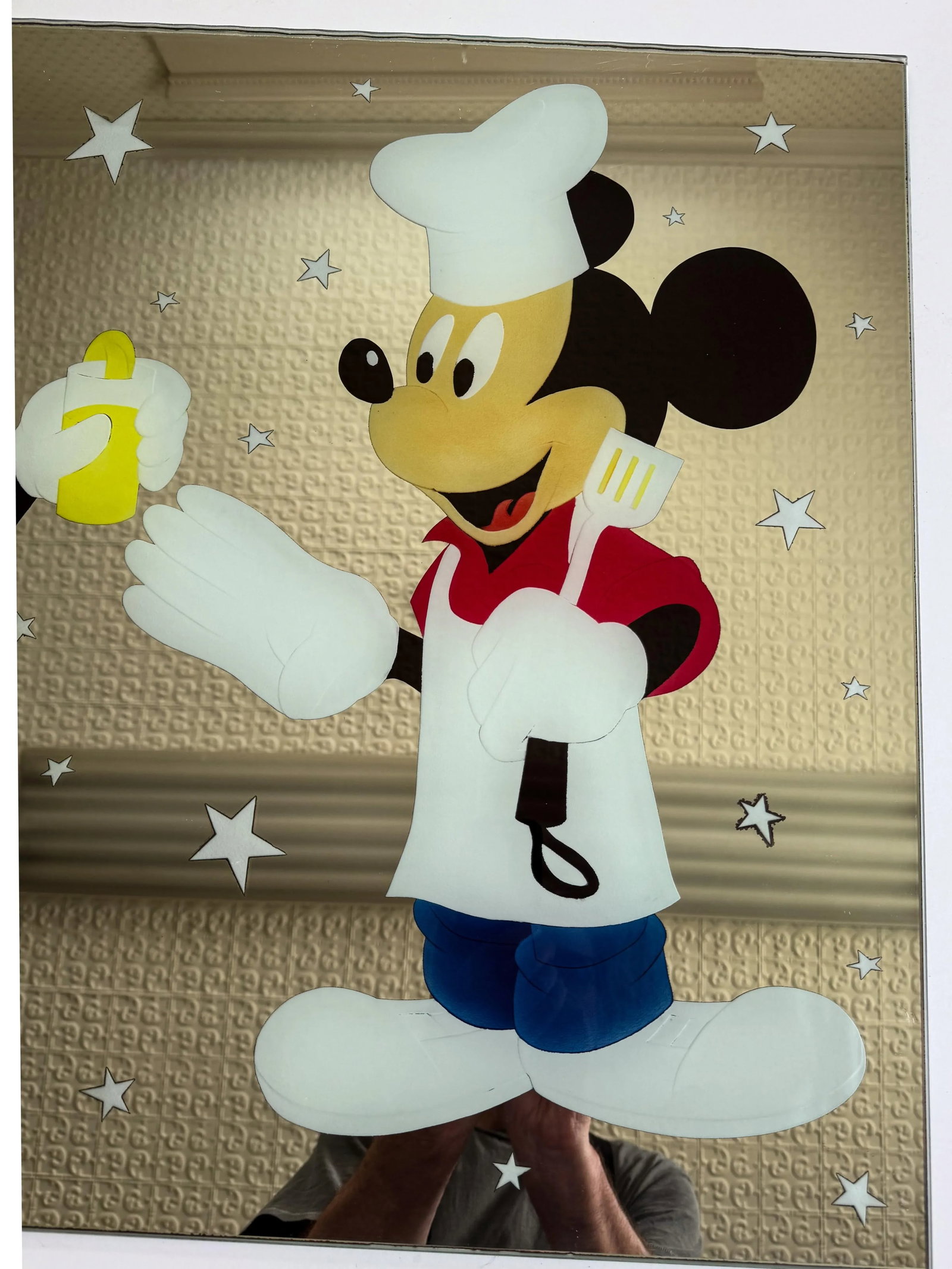 Custom Design Minnie Mouse and Mickey Mouse Carved Painted Ceiling or Window Panel - 3