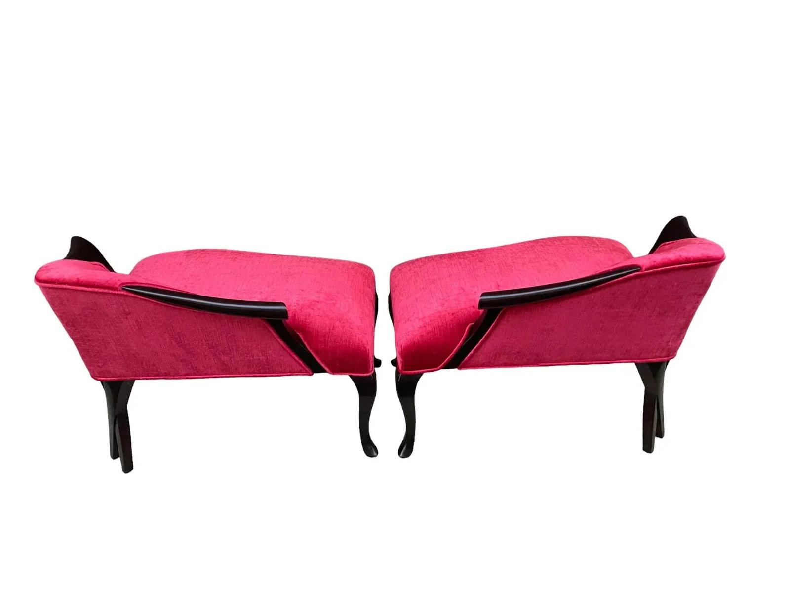 Bespoke Carla Lounge Cherry Cerise Velvet Chairs - A Pair - 2
