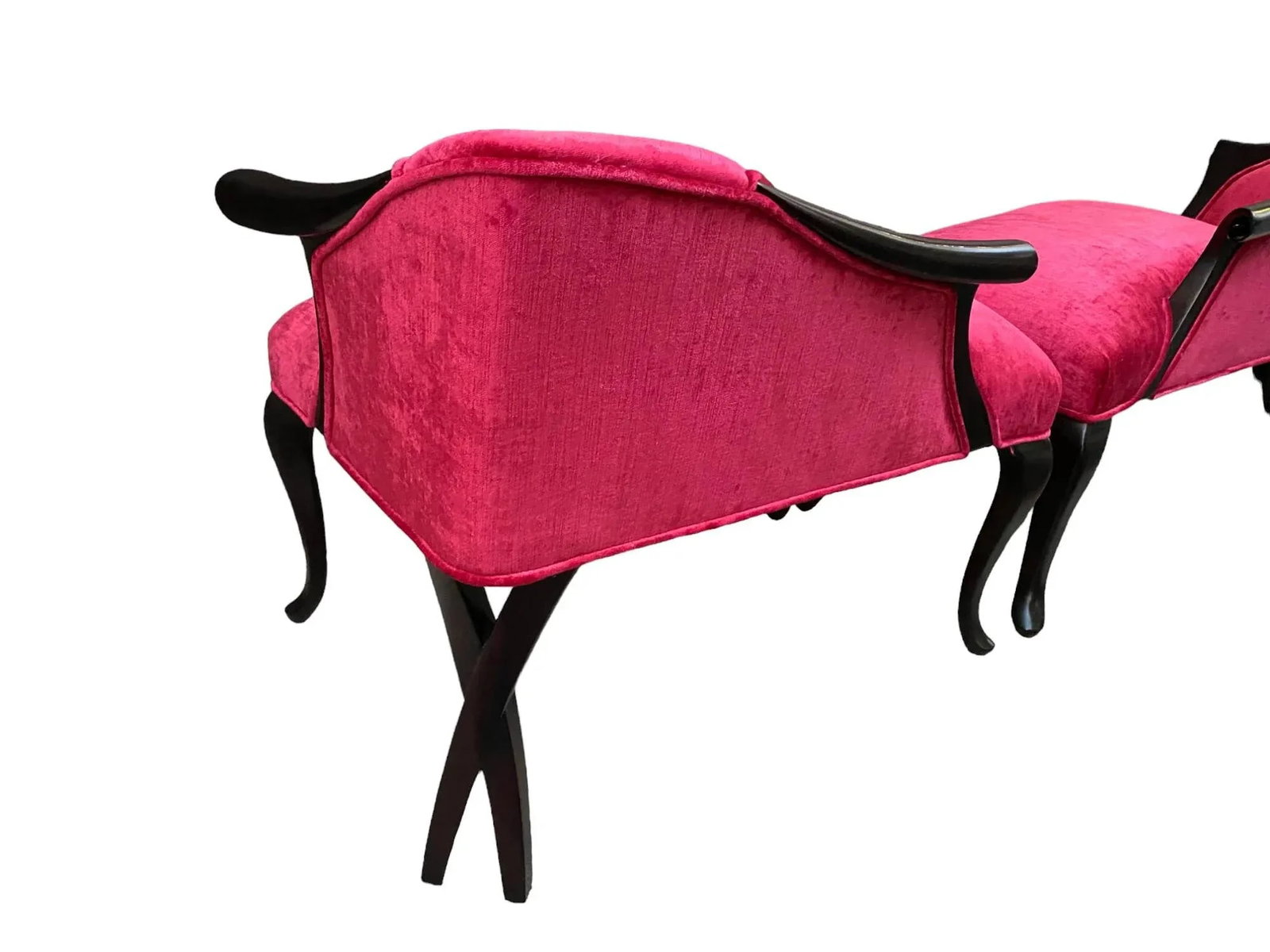 Bespoke Carla Lounge Cherry Cerise Velvet Chairs - A Pair - 3