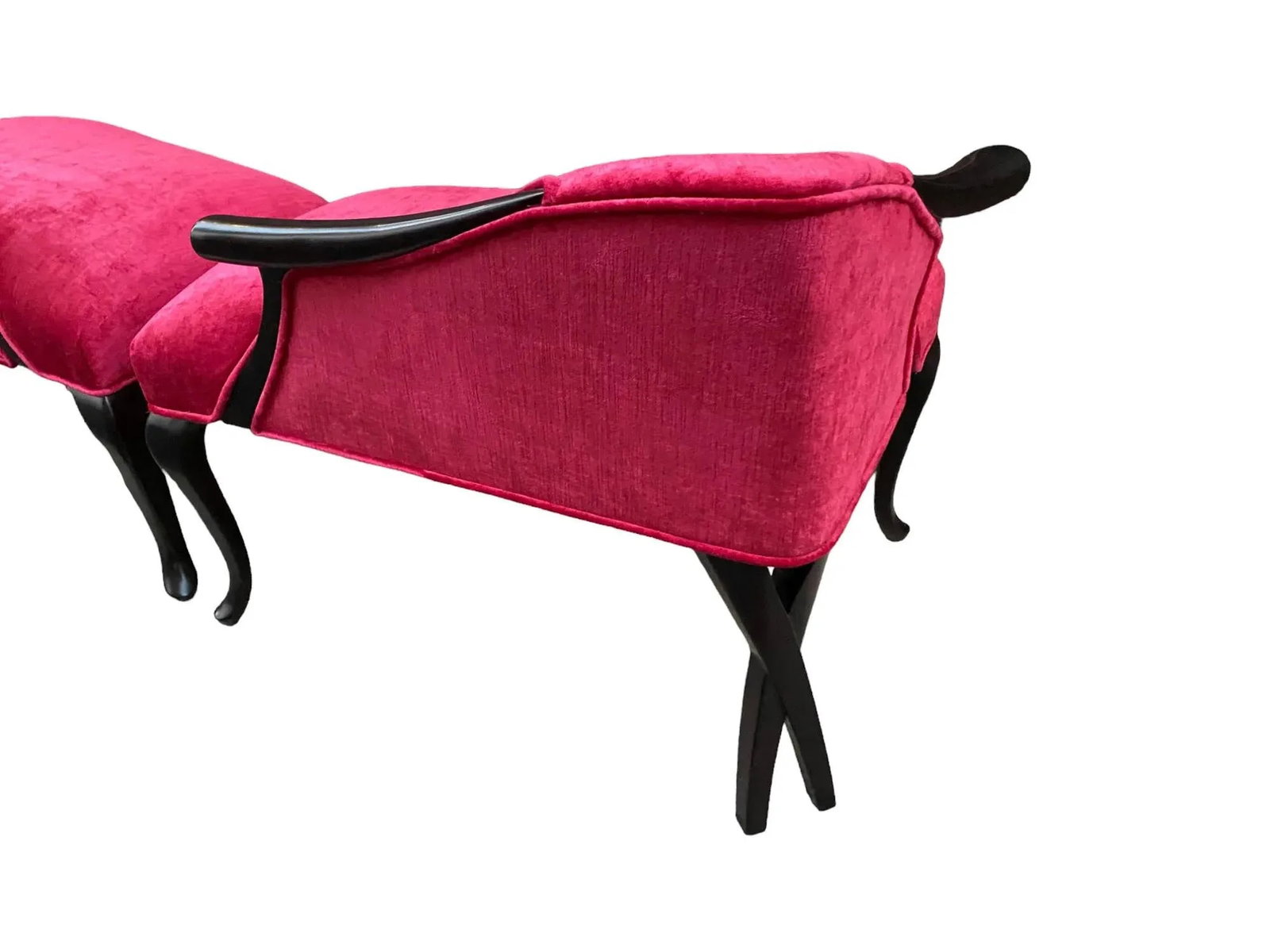 Bespoke Carla Lounge Cherry Cerise Velvet Chairs - A Pair - 4