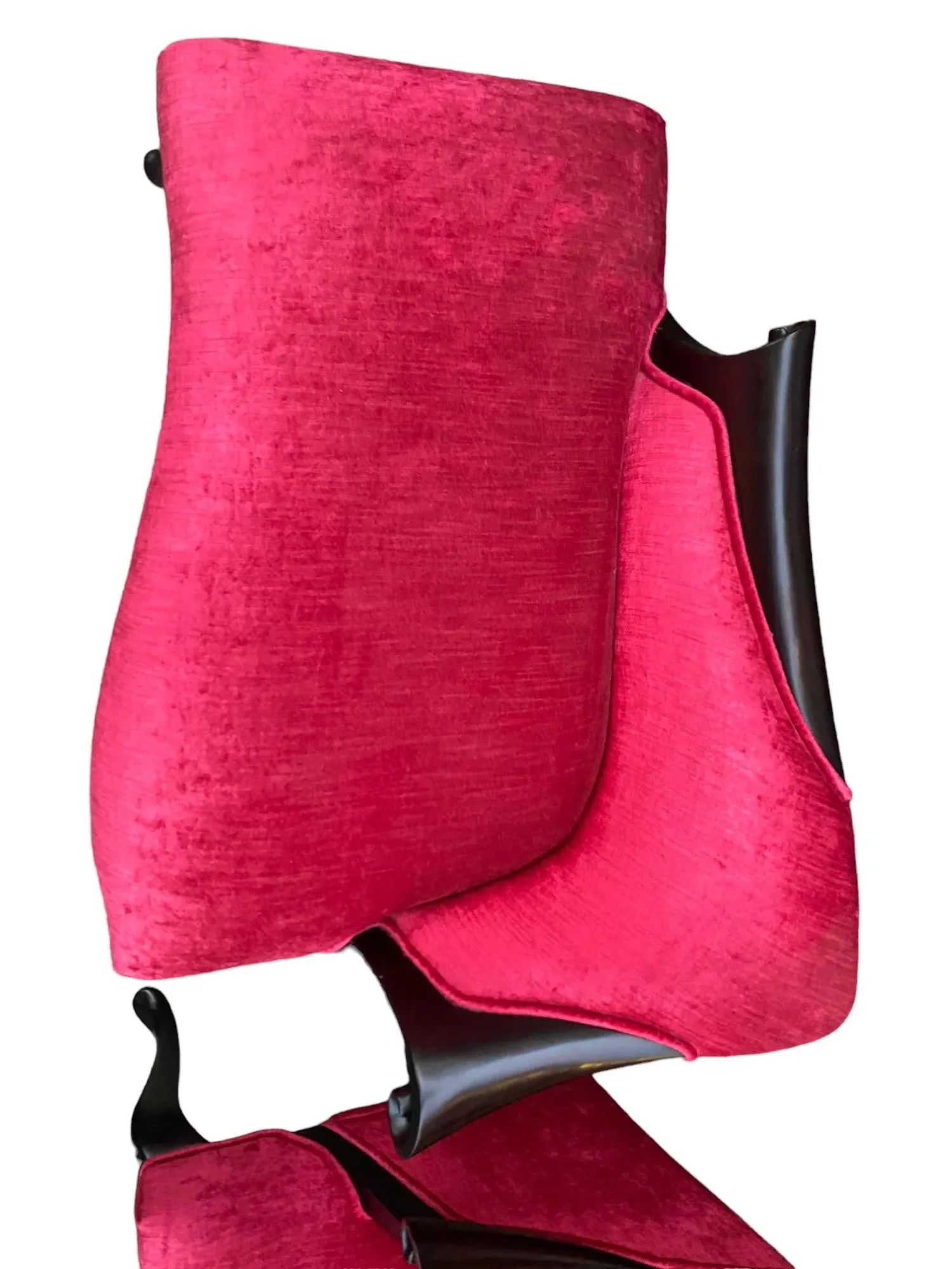 Bespoke Carla Lounge Cherry Cerise Velvet Chairs - A Pair - 5