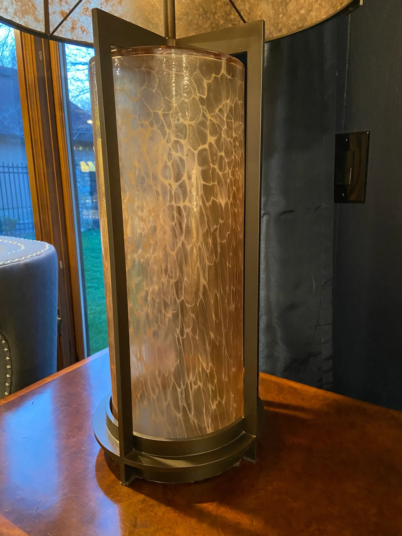 Early 21st Century Singapore Moderne Silver Handblown Table Lamp - 3
