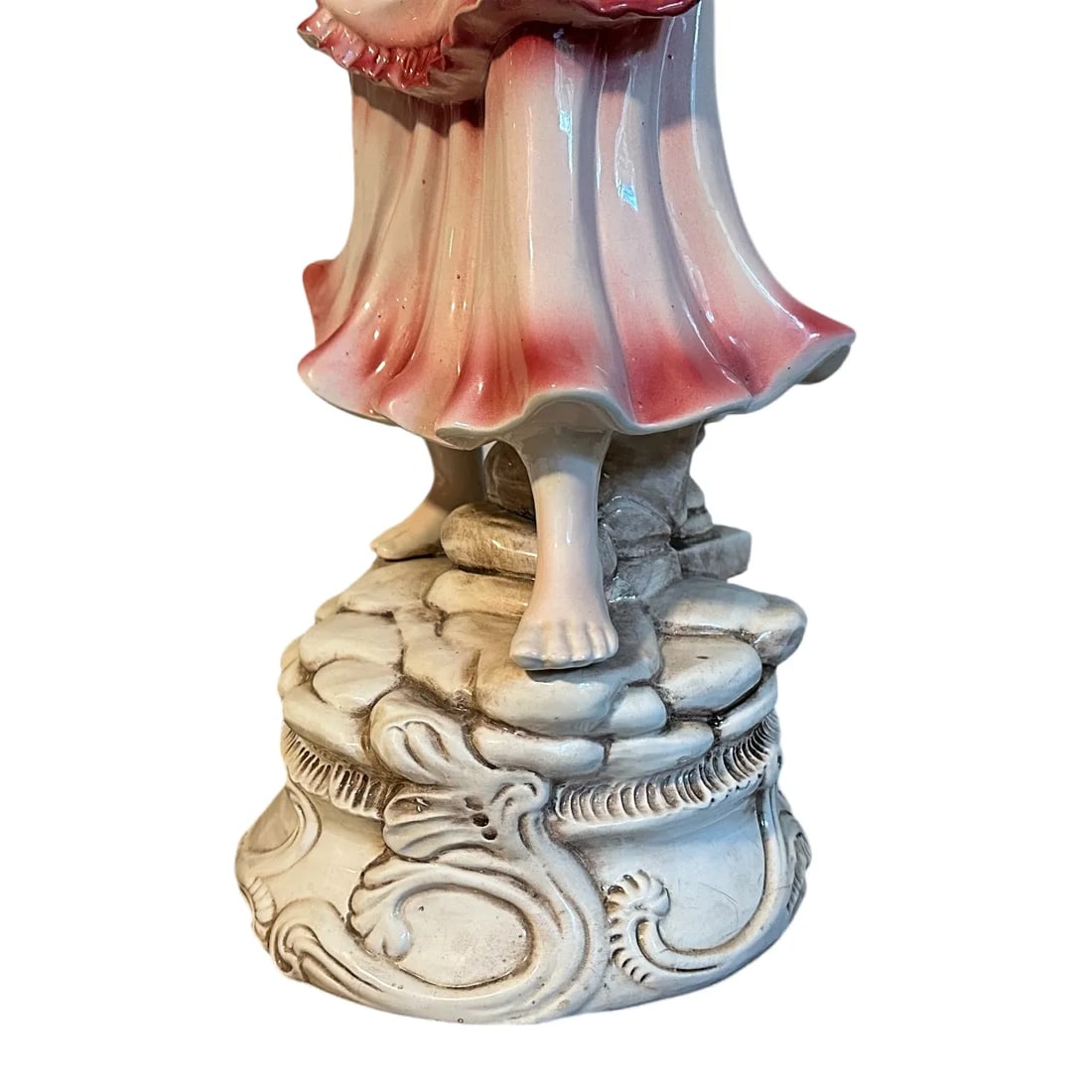 Large Italian Capodimonte Statues Figurines - Peasant Boy & Girl With Roses - 25" - 5