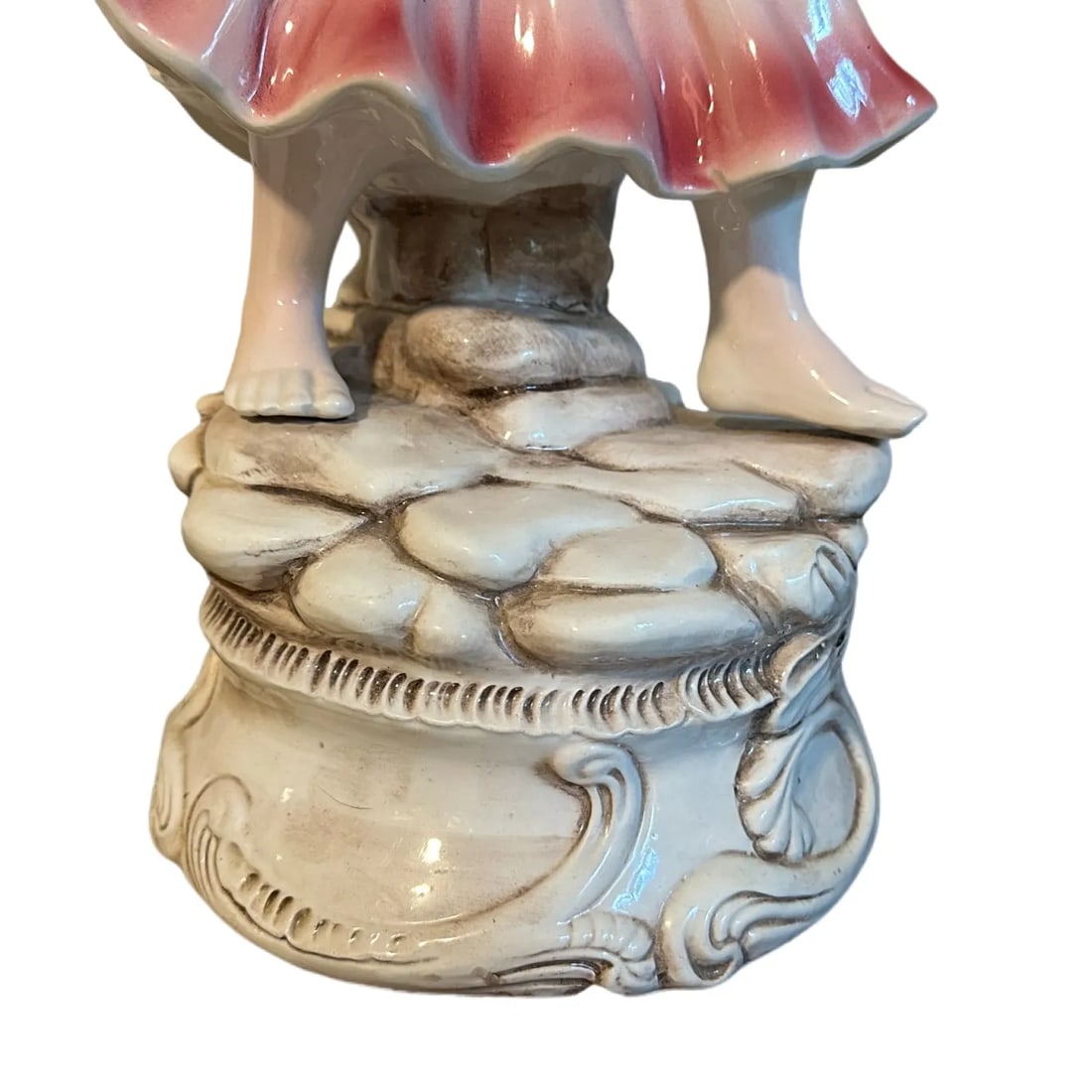 Large Italian Capodimonte Statues Figurines - Peasant Boy & Girl With Roses - 25" - 6