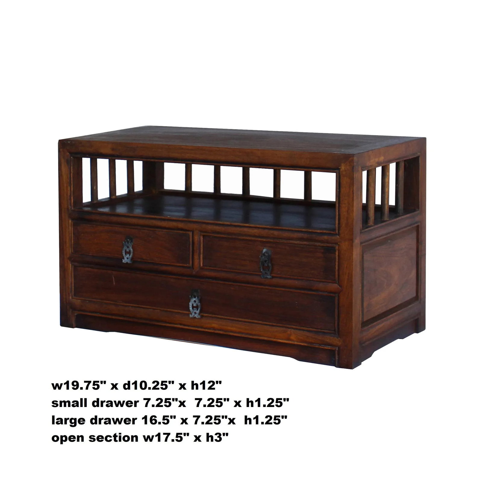 Chinese Brown Wood Rectangular Table Top Stand Display Easel Chest - 3