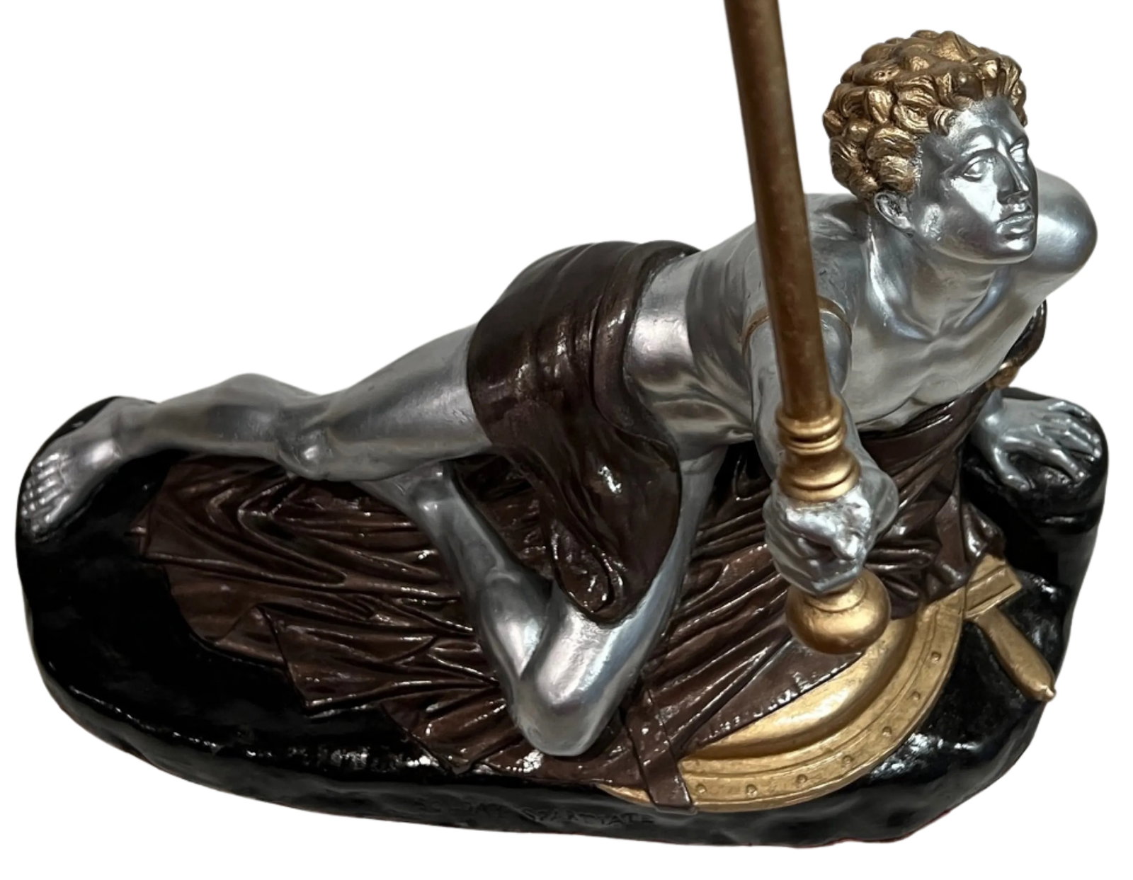Antique Bradley & Hubbard 1880's "Soldat Spartiate" Sculptural Table Lamp - 10