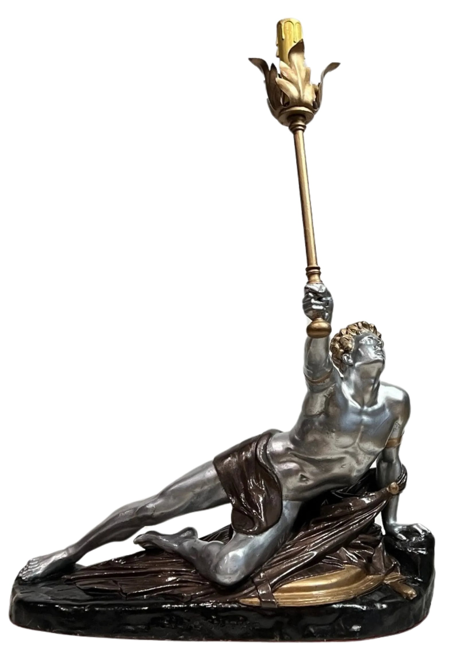 Antique Bradley & Hubbard 1880's "Soldat Spartiate" Sculptural Table Lamp - 12