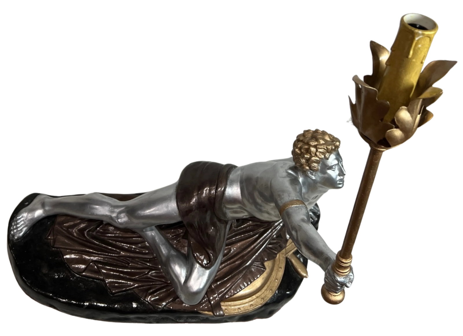 Antique Bradley & Hubbard 1880's "Soldat Spartiate" Sculptural Table Lamp - 17
