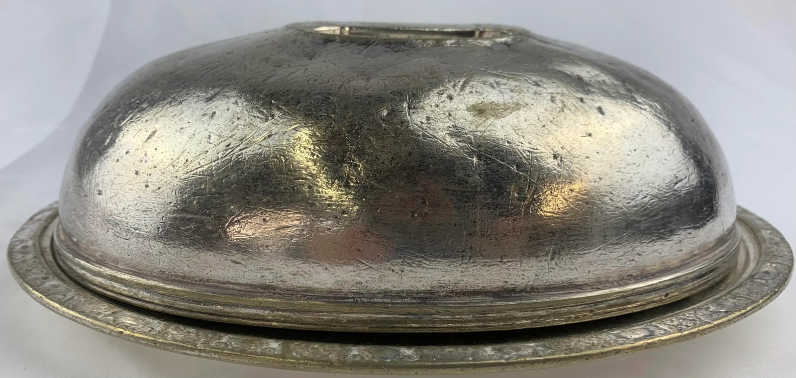 Mid 20th Century Waldorf Astoria Hammered Silver-Plated Serving Tray - 5