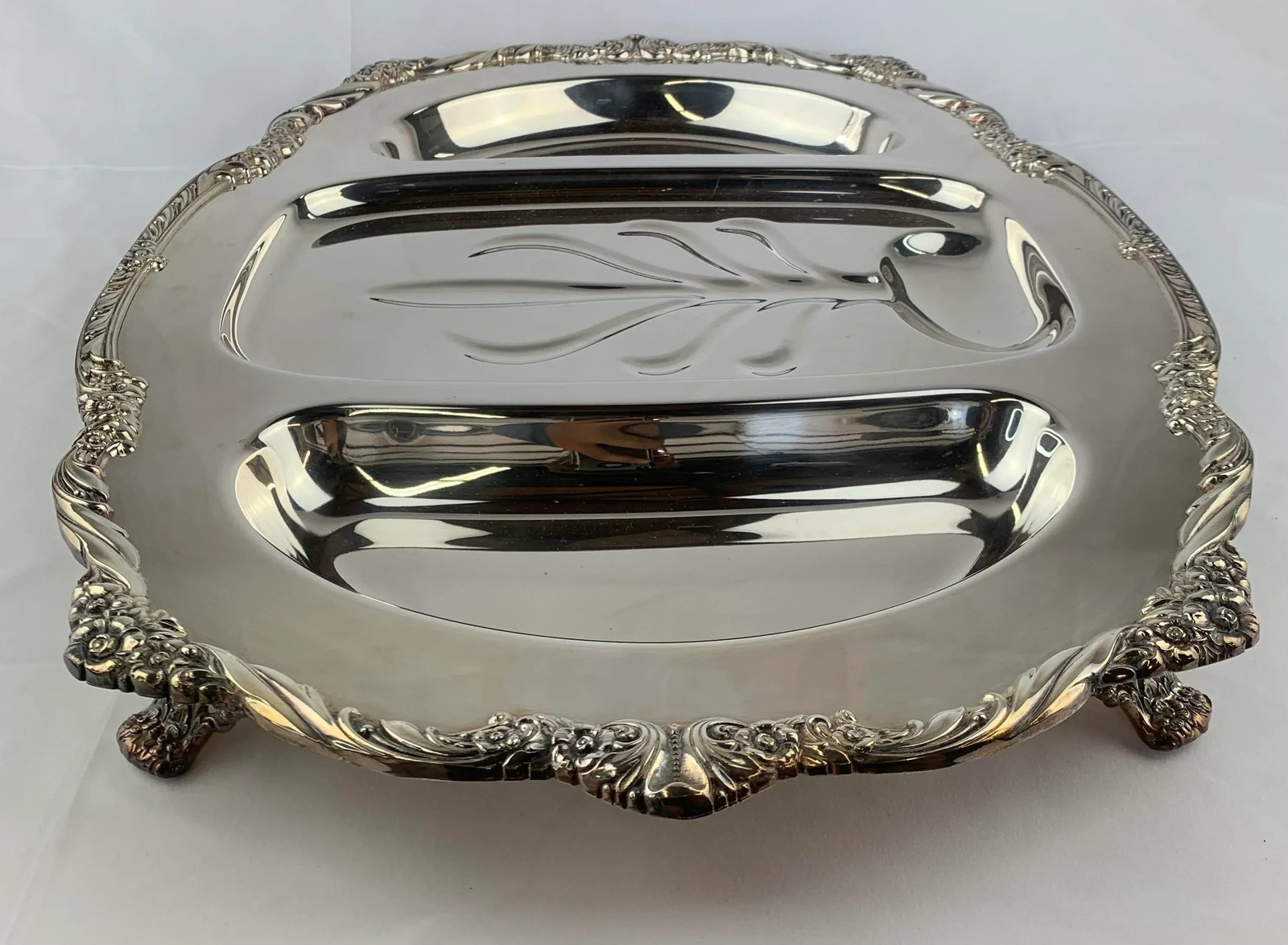Mid 20th Century Silver-Platted Large Oval Serving Platter - 8
