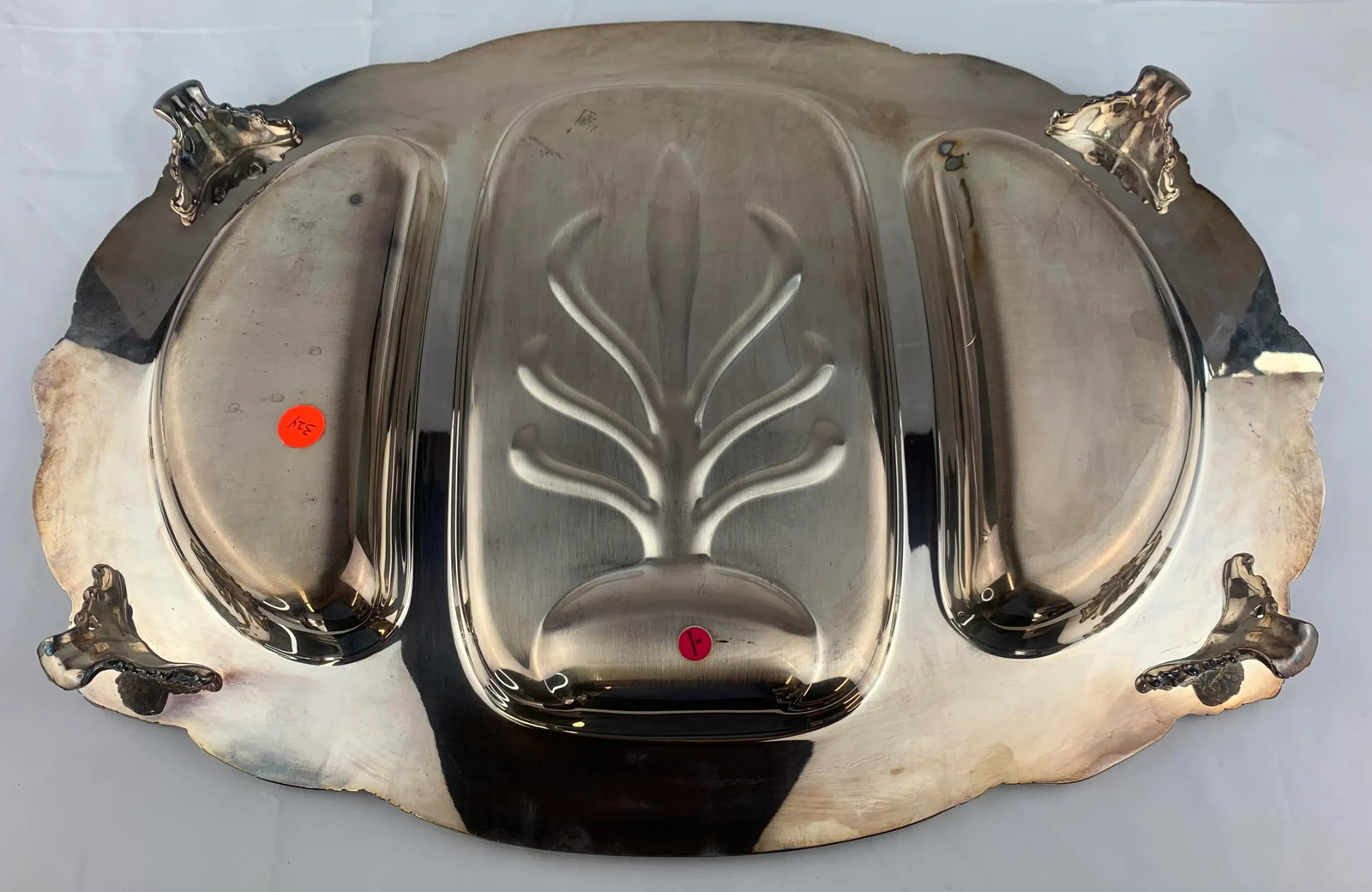 Mid 20th Century Silver-Platted Large Oval Serving Platter - 9