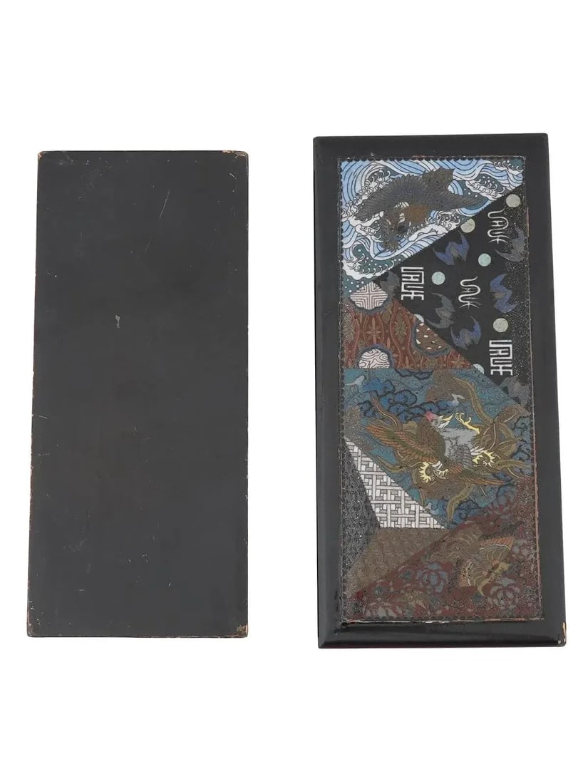 Antique Meiji Japanese Cloisonne Enamel Dragon Unusual Box - 4
