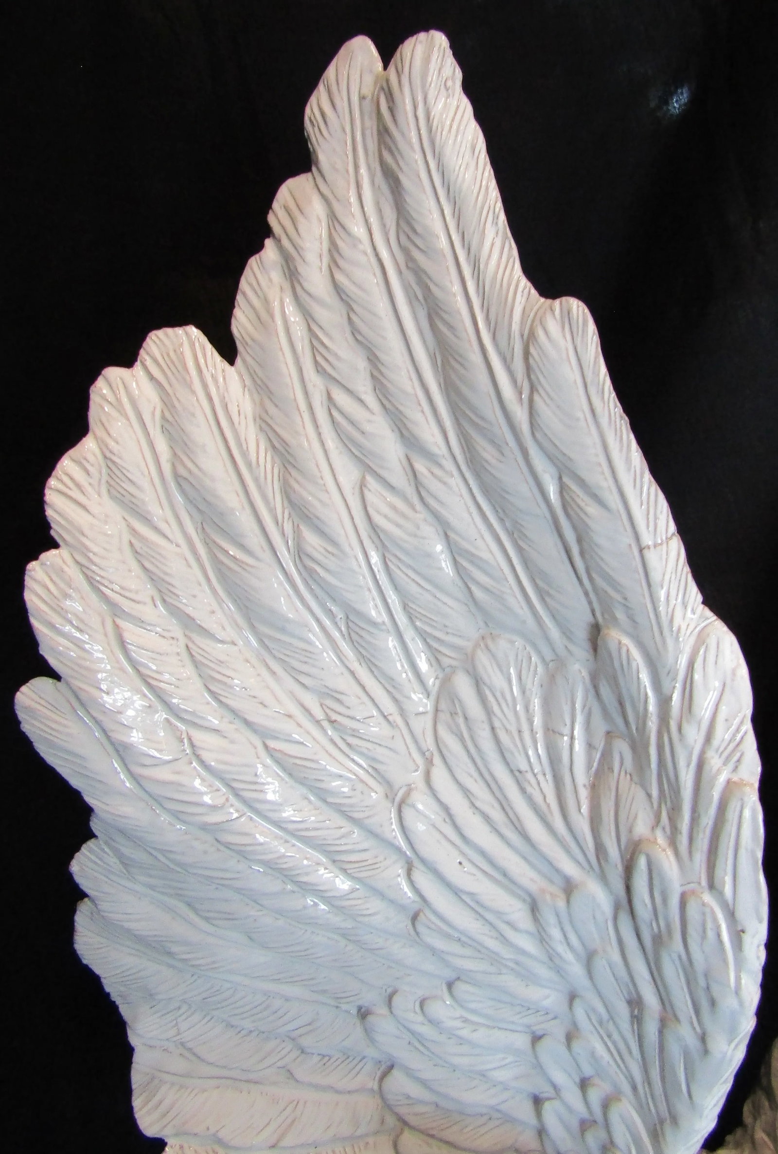 Monumental Italian White Glazed Terra Cotta Eagle Sculpture Circa 1960s - 9