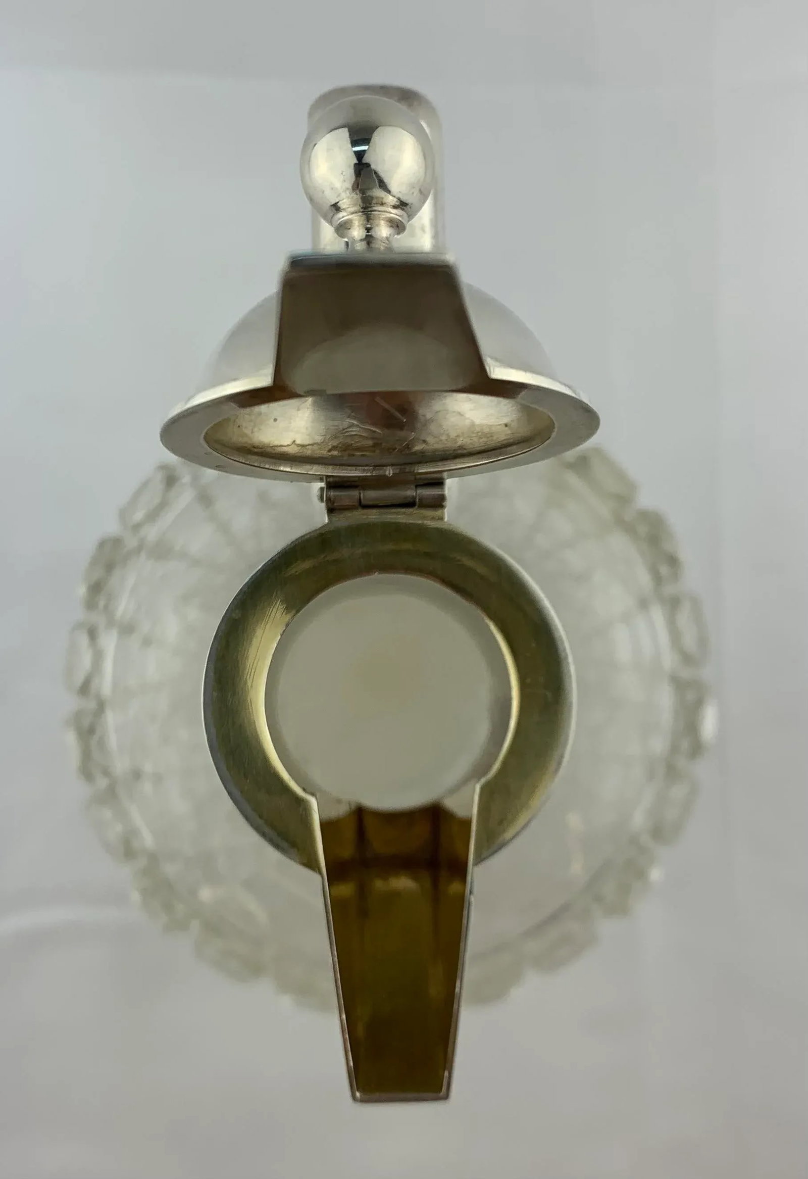 1960s Vintage Cut Crystal and Silverplate Decanter - 2