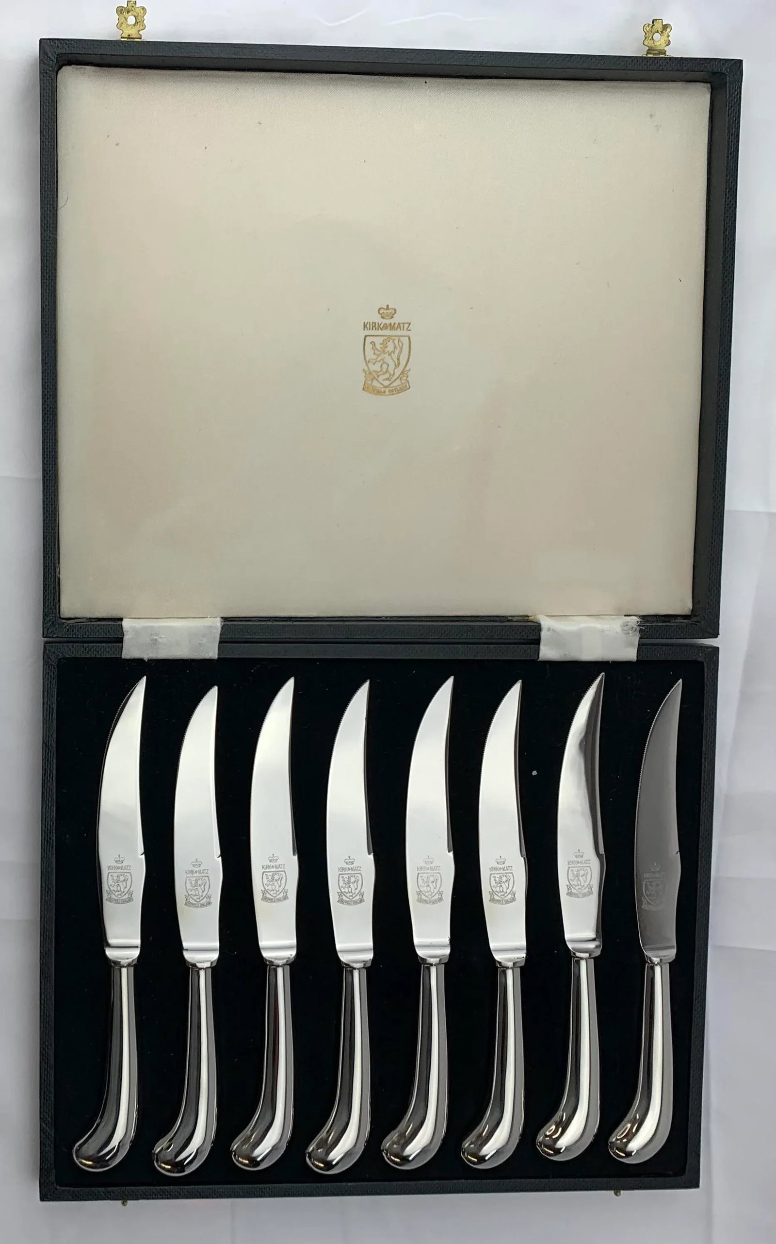 Vintage Kirk & Matz Silverplate Dinner Knife Boxed Set of 8 - 2