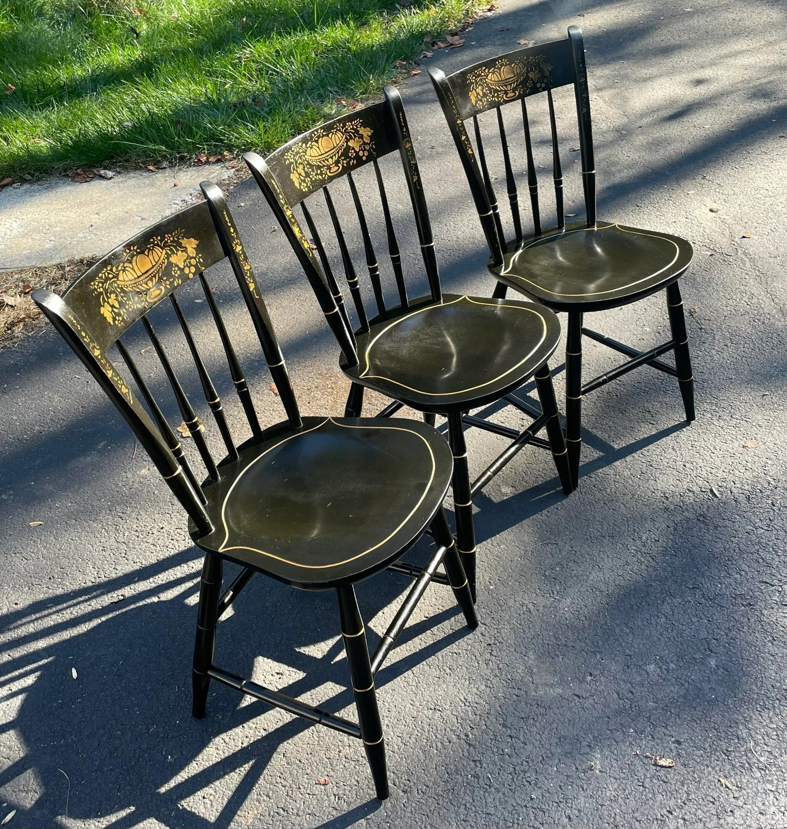 Late 20th Century Nichols and Stone Ebonized Hitchcock Style Chairs - 2