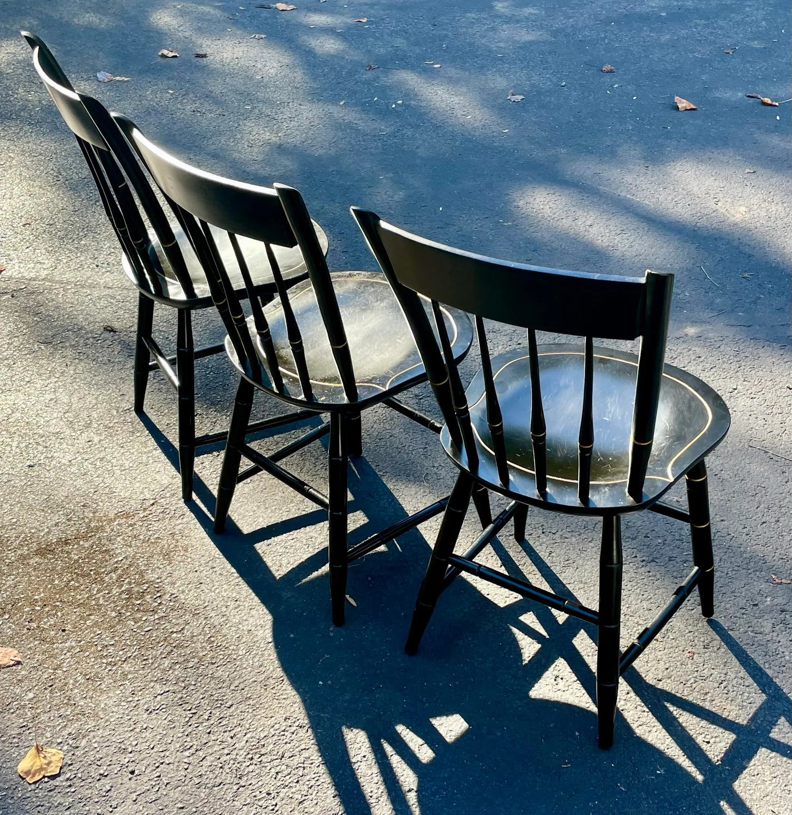 Late 20th Century Nichols and Stone Ebonized Hitchcock Style Chairs - 3