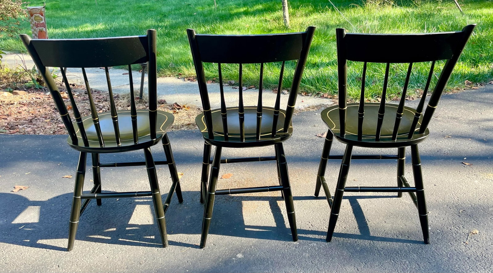 Late 20th Century Nichols and Stone Ebonized Hitchcock Style Chairs - 4