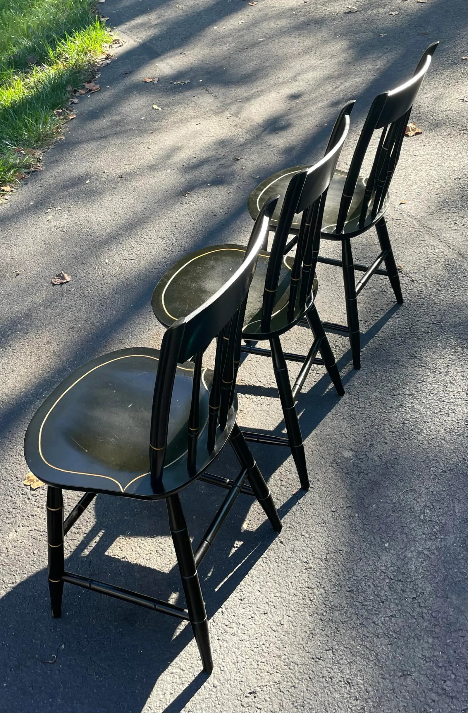 Late 20th Century Nichols and Stone Ebonized Hitchcock Style Chairs - 5