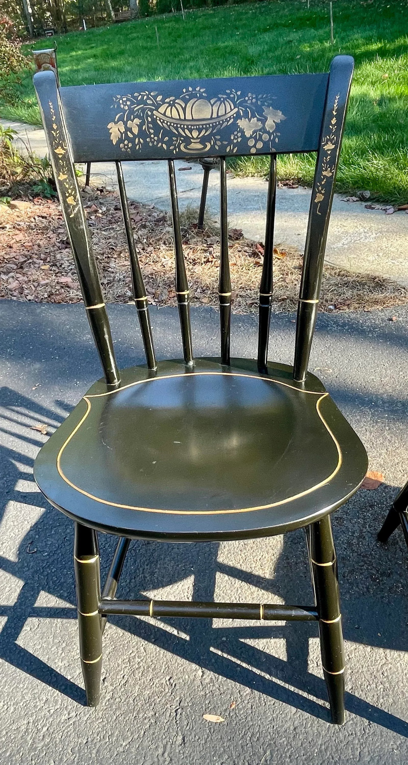 Late 20th Century Nichols and Stone Ebonized Hitchcock Style Chairs - 6