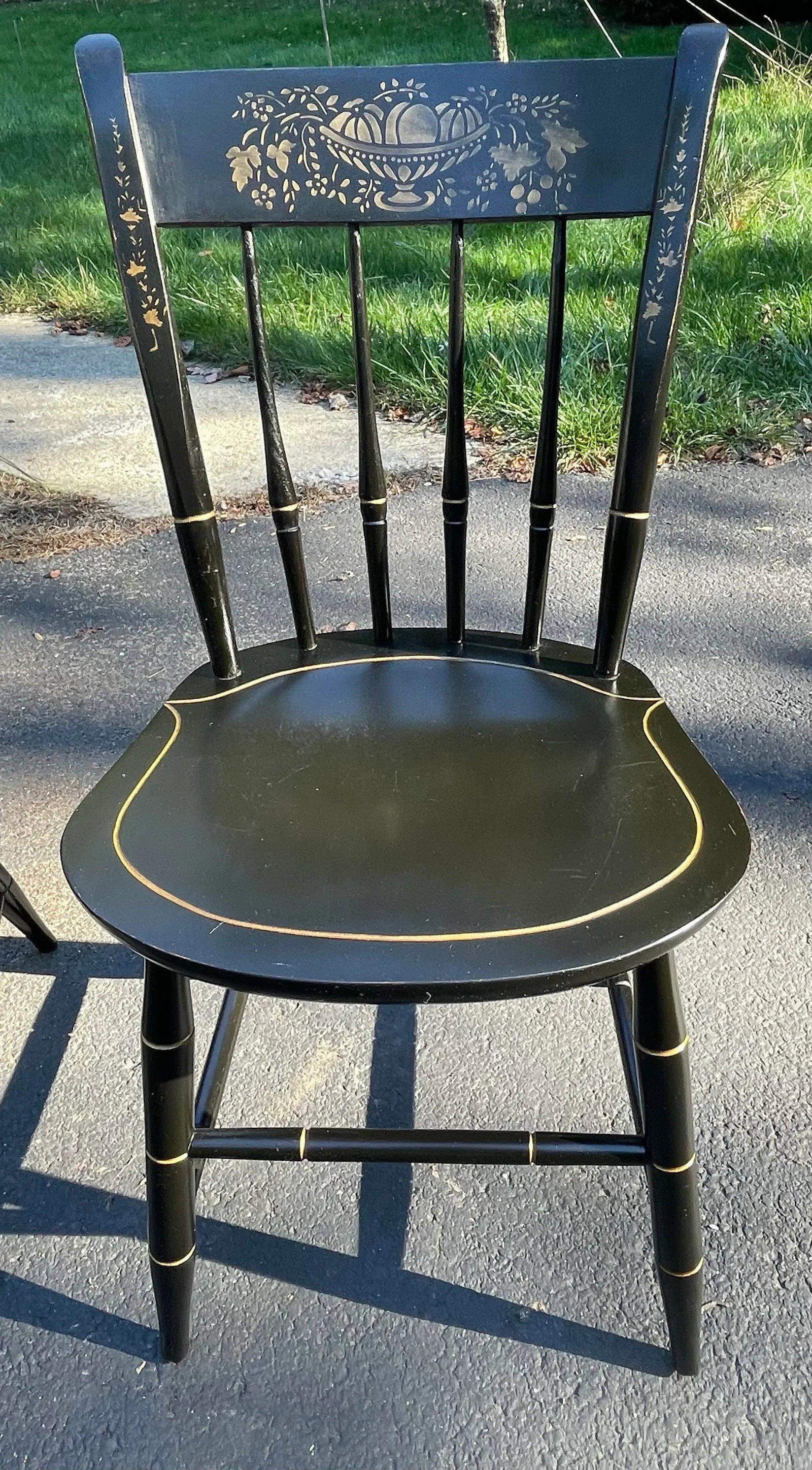 Late 20th Century Nichols and Stone Ebonized Hitchcock Style Chairs - 7