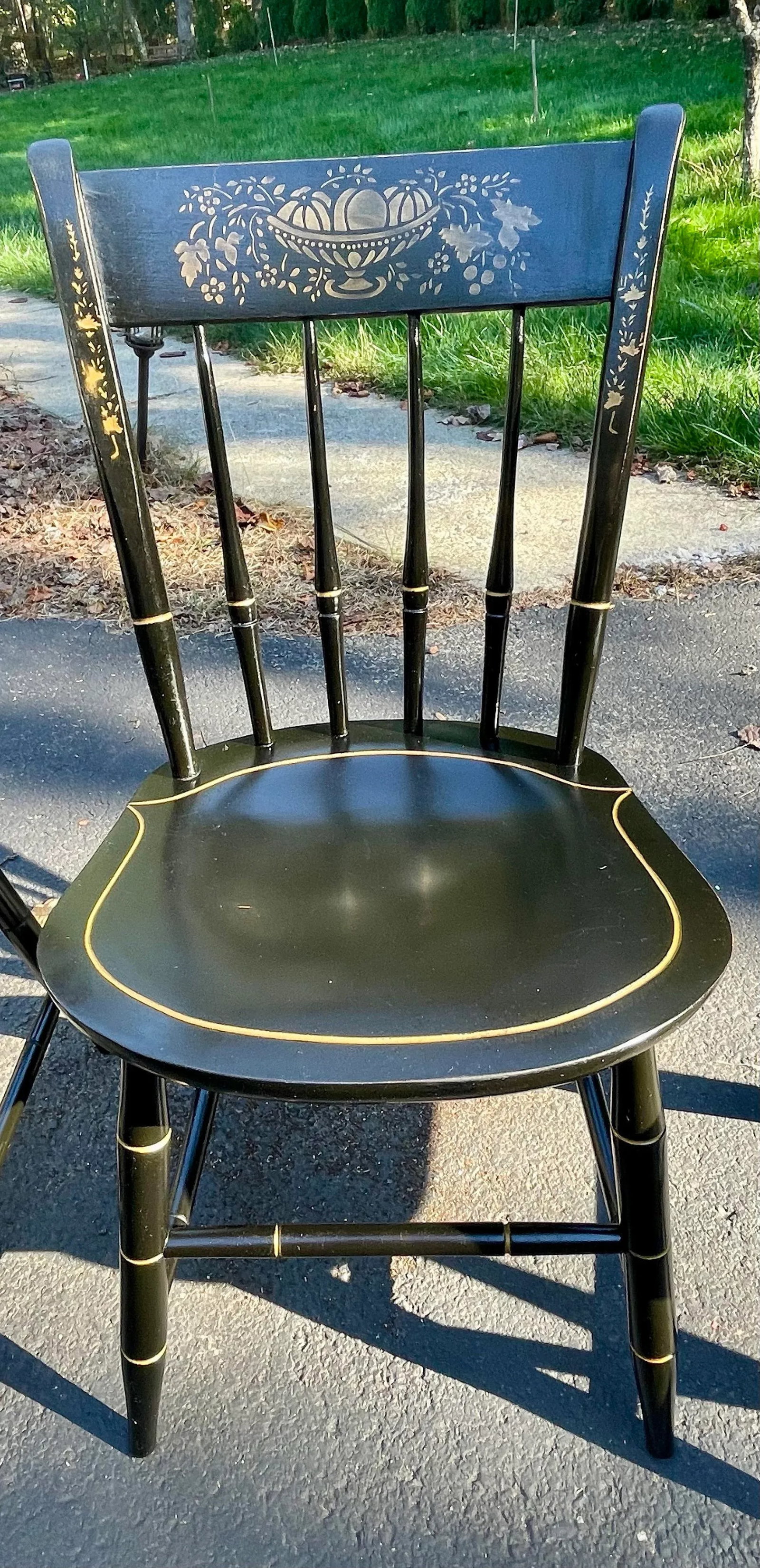 Late 20th Century Nichols and Stone Ebonized Hitchcock Style Chairs - 8
