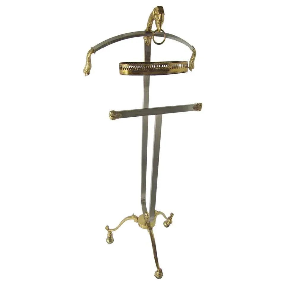Maison Jansen Steel and Brass Gentleman Valet, Made in Italy - 12
