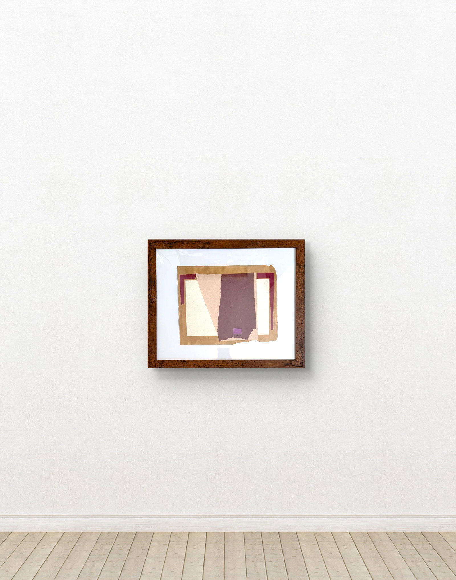 Barbara Beck 1972 Paper Collage Purple, Pink and Tan - 5