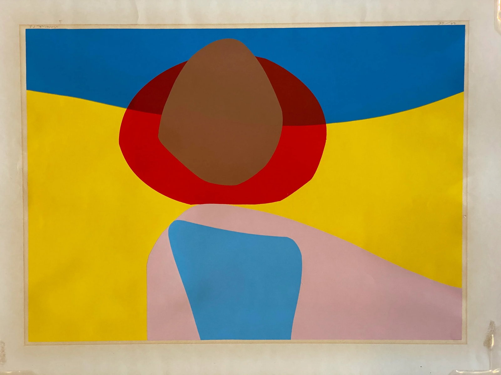 1960s Modernist Abstract Print, Signed - 2